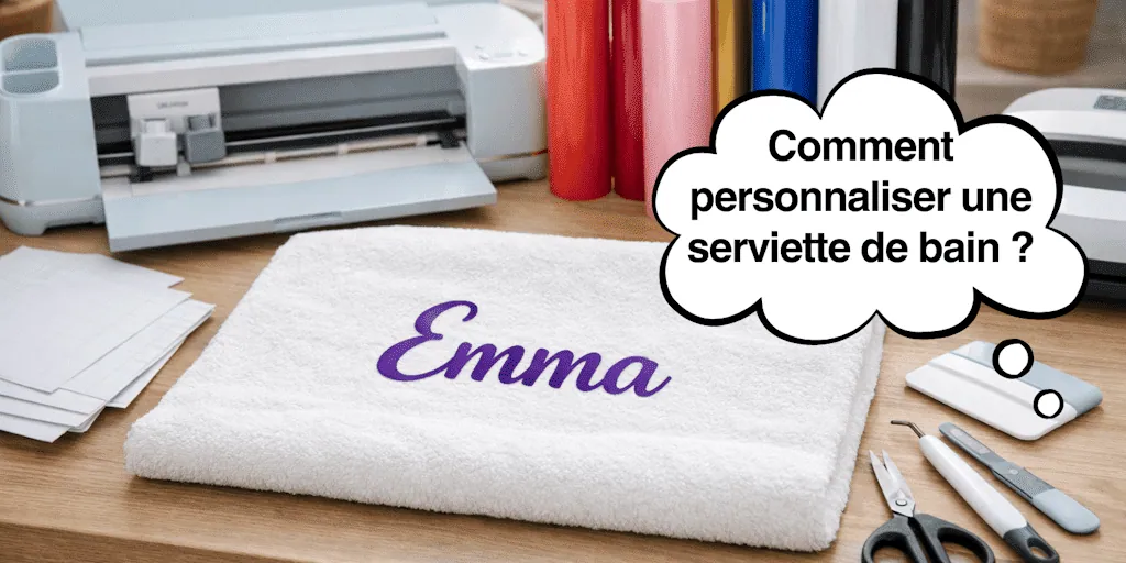 personnaliser une serviette de bain avec du flex thermocollant