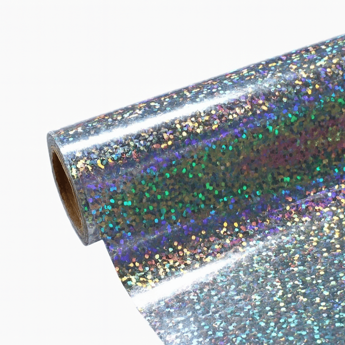 Flex thermocollant Holographique argenté scintilant